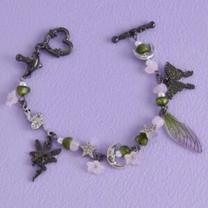 Earthbound Rose Quartz Fairycore Chunky Charm Bracelet